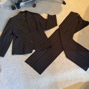 Metrostyle Black Pinstripe Pantsuit
